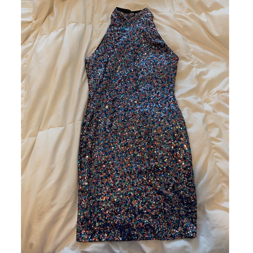 TFNC London Multicolored Sequin Dress